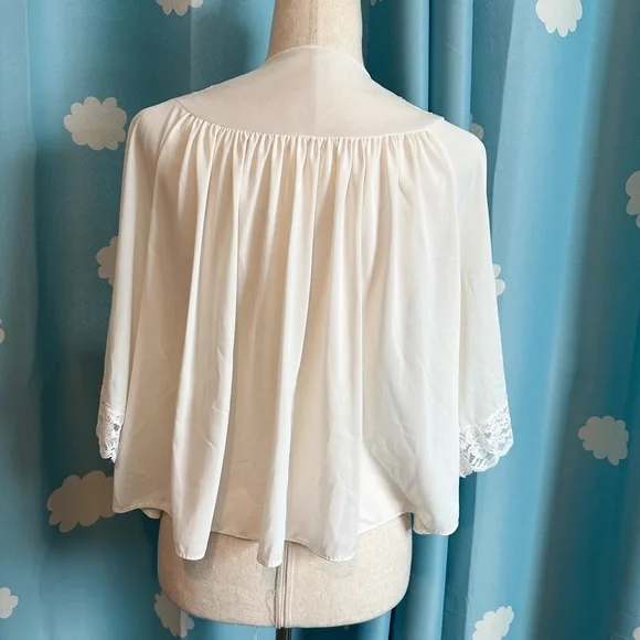 Delicate Vintage crop sheer and lace lingerie top, chemise. - Picture 6 of 6